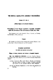 Bengal Legislative Assembly Proceedings (1940) Vol.56, Pt.5  English By Not Available