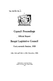 Bengal Legislative Council Proceedings (1935) Vol.47, Pt.2  English By Not Available