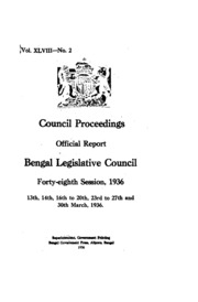 Bengal Legislative Council Proceedings (1936) Vol.48, Pt.2  English By Not Available